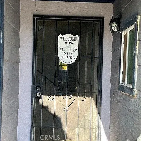 a view of a door of the house