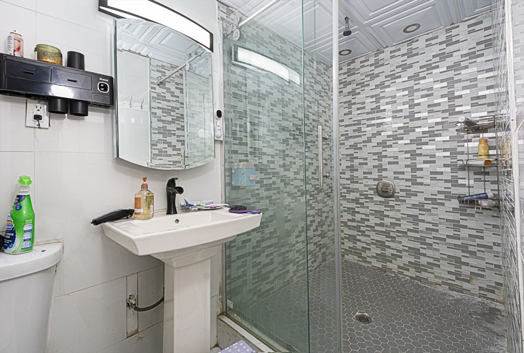 109 Merrifield Street Worcester, MA 01605 - Photo 17 of 21 a bathroom with a sink a toilet and shower