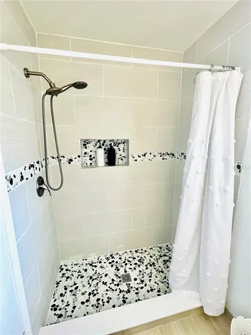 a bathroom with a shower