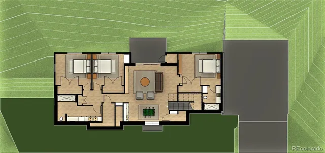 a view of barbecue grill with table and chairs