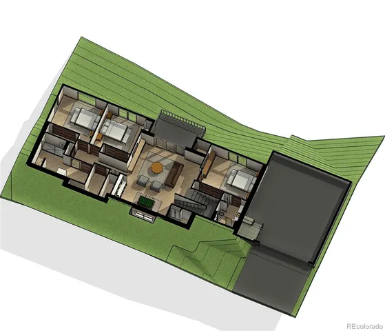 a view of a yard with table and chairs