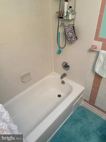 a bathroom with a tub and a shower