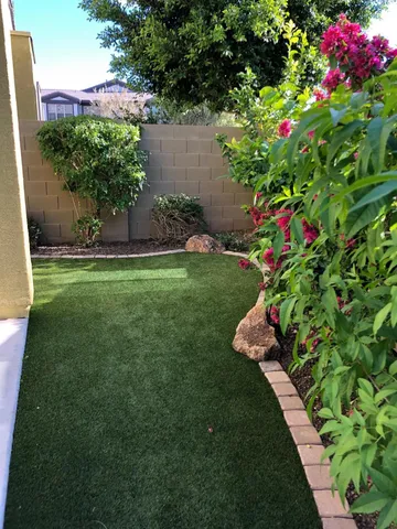 a view of backyard of the house
