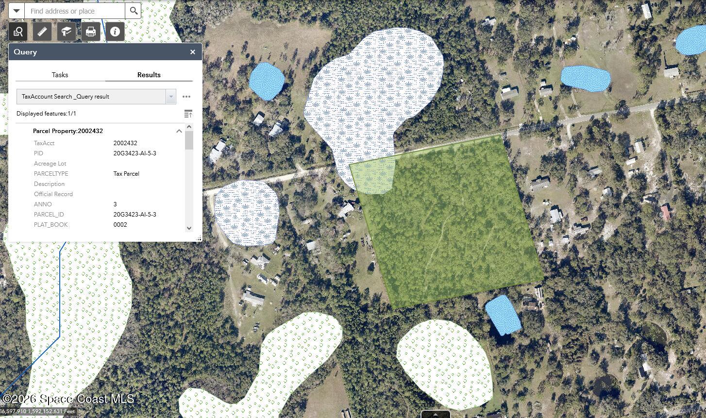 0 Harrison Road Mims, FL 32754 - Photo 5 of 5 Wetland map. only corner affected