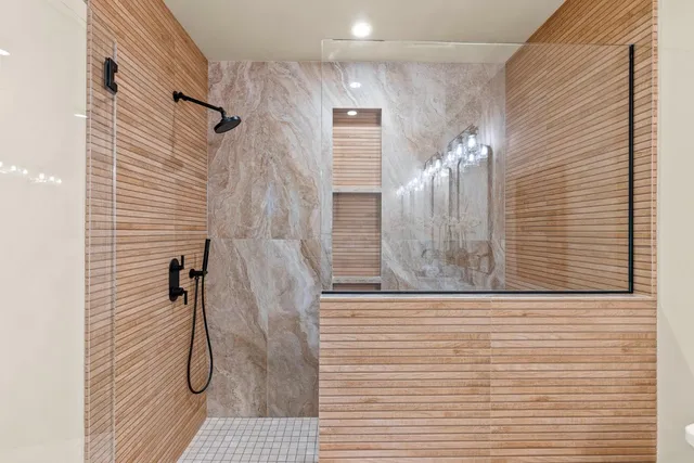 a bathroom with a shower