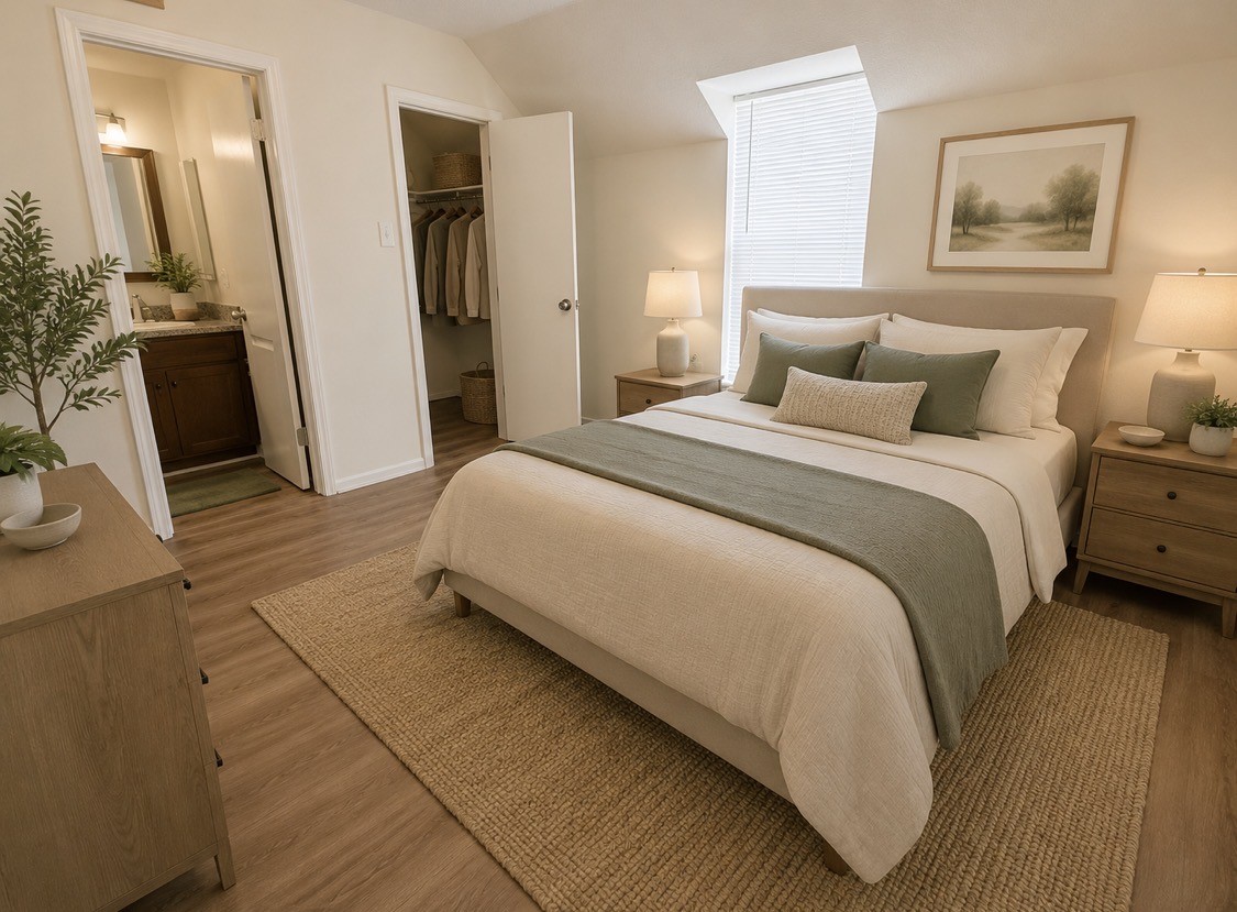 7789 Cook Road Houston, TX 77072 - Photo 13 of 18 a bedroom with a bed and a mirror