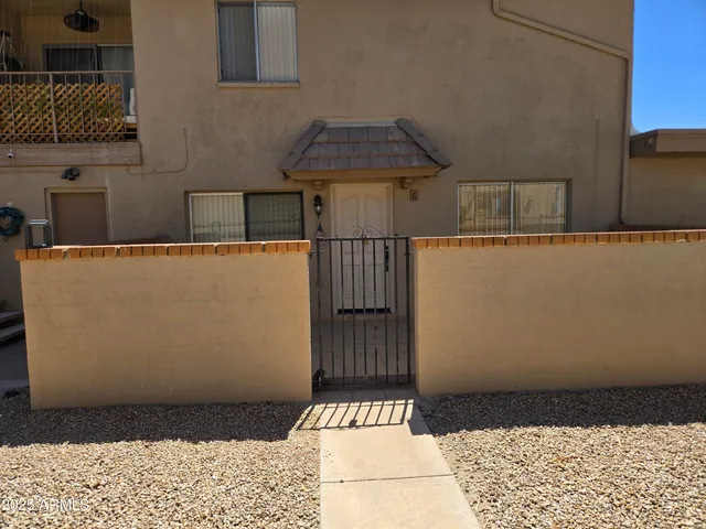 a view of a wooden door