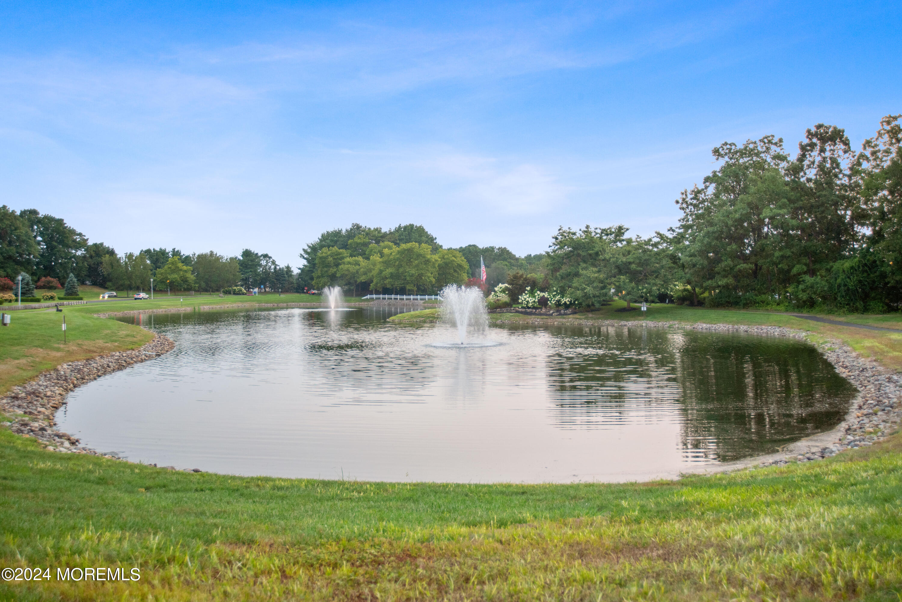 54 Foxwood Road Lakewood, NJ 08701 - Photo 41 of 45 a view of a lake with a big yard and large trees