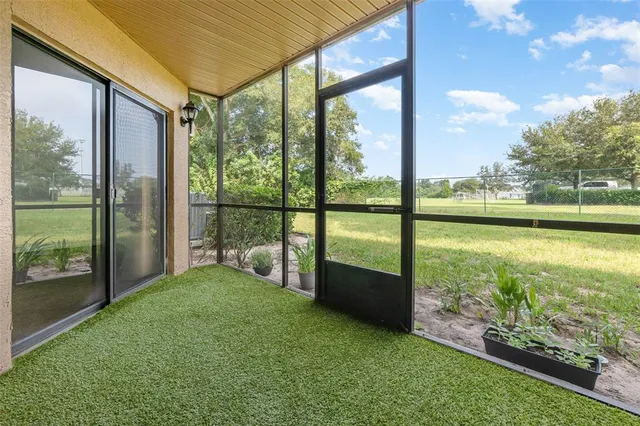 a view of a park with slide