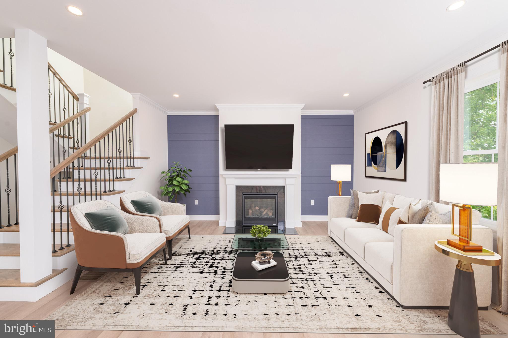 2328 Rockvale Road Lancaster, PA 17602 - Photo 10 of 55 a living room with furniture a fireplace and a flat screen tv