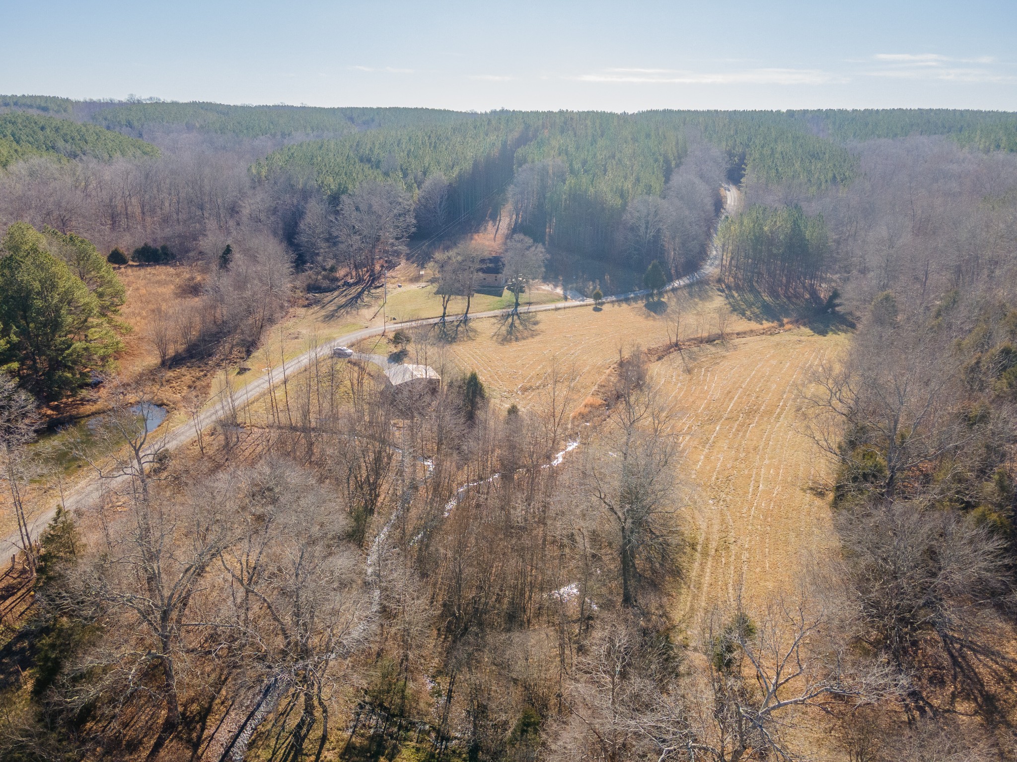5120 Brison Road Collinwood, TN 38450 - Photo 14 of 25 a view of a dry yard with mountains in the background