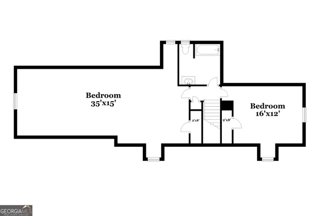 a picture of a bench in a white building