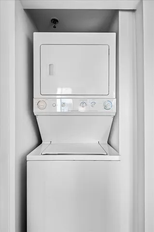 a close up view of washer and dryer