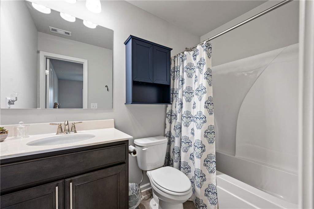 6780 Rambling Vale Dawsonville, GA 30534 - Photo 40 of 53 a bathroom with a sink a toilet and shower