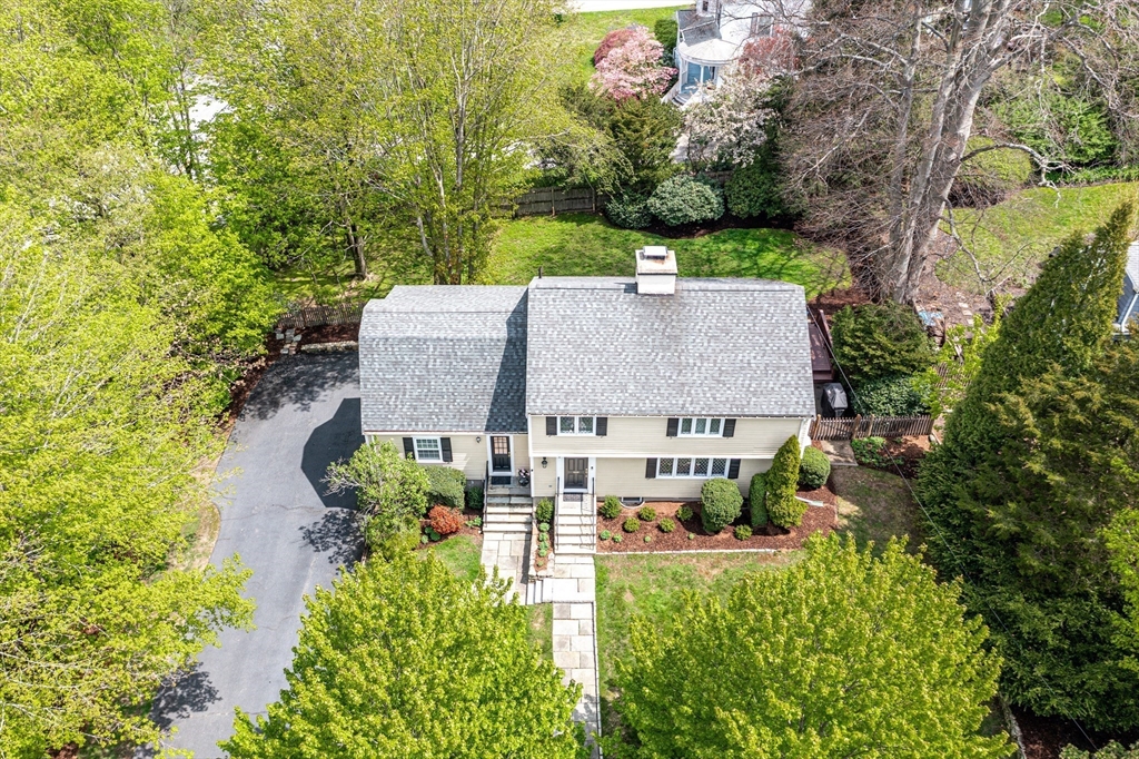 2 Longfellow Road Wellesley, MA 02481 - Photo 27 of 28 an aerial view of a house with yard and outdoor seating
