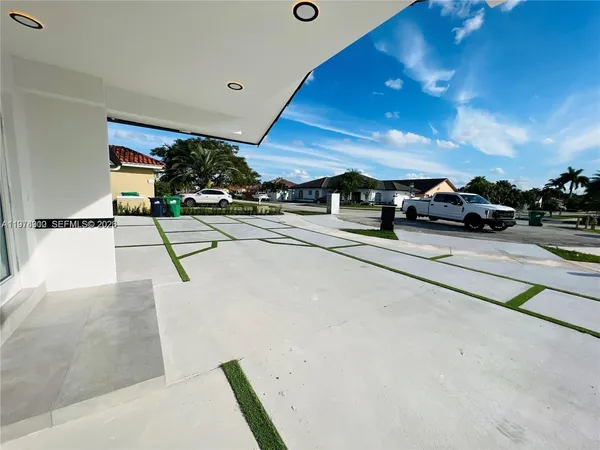 a view of an outdoor space and seating area