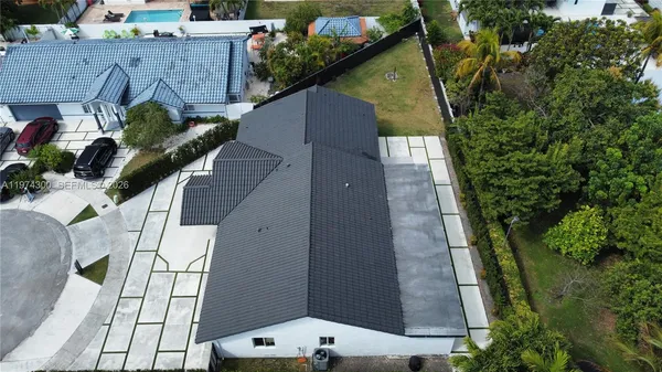 a view of a terrace with a bench