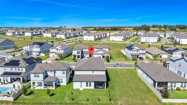 an aerial view of multiple house