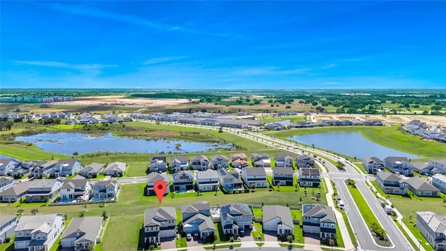 an aerial view of a city