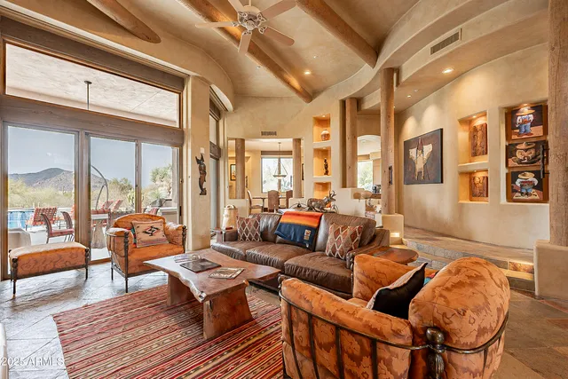 a view of a dining room and livingroom view