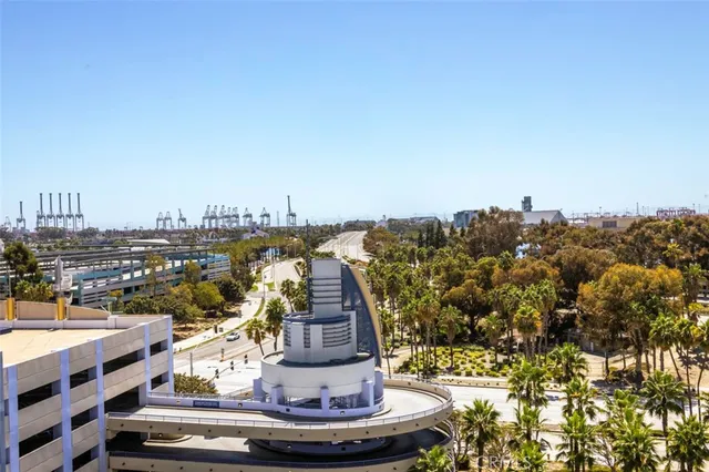 a view of a city from a balcony