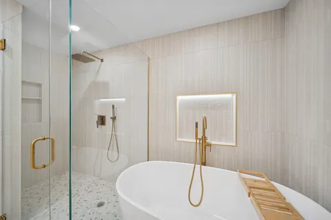 a bathroom with a shower