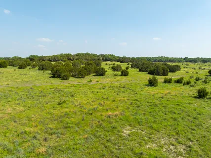 a view of a field with an ocean view