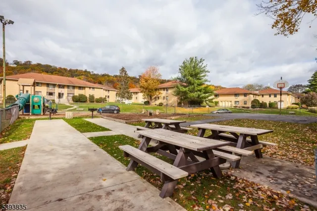 a view of swimming pool with outdoor seating and city view