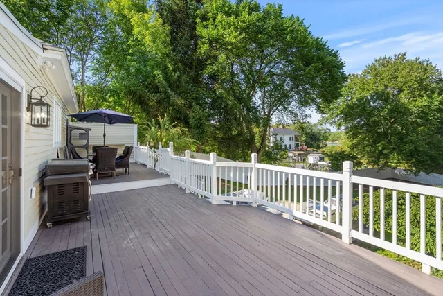 a view of a house with a deck
