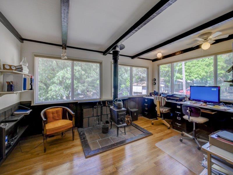 224 Circle Drive Ben Lomond, CA 95005 - Photo 11 of 34 a living room with furniture pool table and large windows