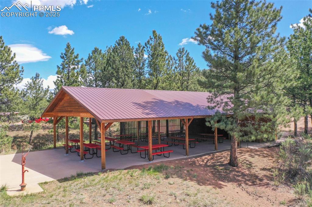128 Osage Path Lake George, CO 80827 - Photo 16 of 22 a view of a house with a yard patio and sitting area