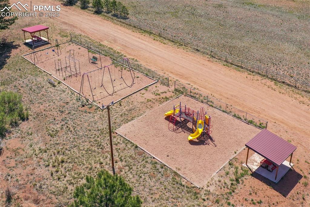 128 Osage Path Lake George, CO 80827 - Photo 17 of 22 a view of a terrace with wooden floor