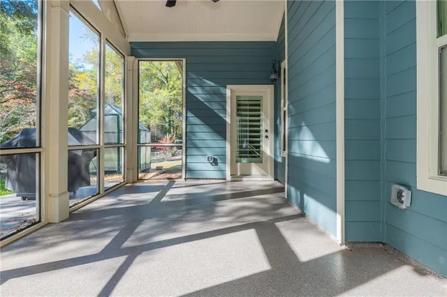 a view of a garden from a windows