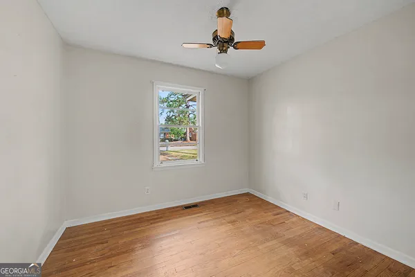 an empty room with a window