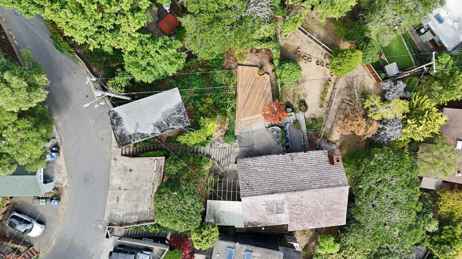 666 Redwood Avenue Corte Madera, CA 94925 - Photo 16 of 43 an aerial view of a house having outdoor space