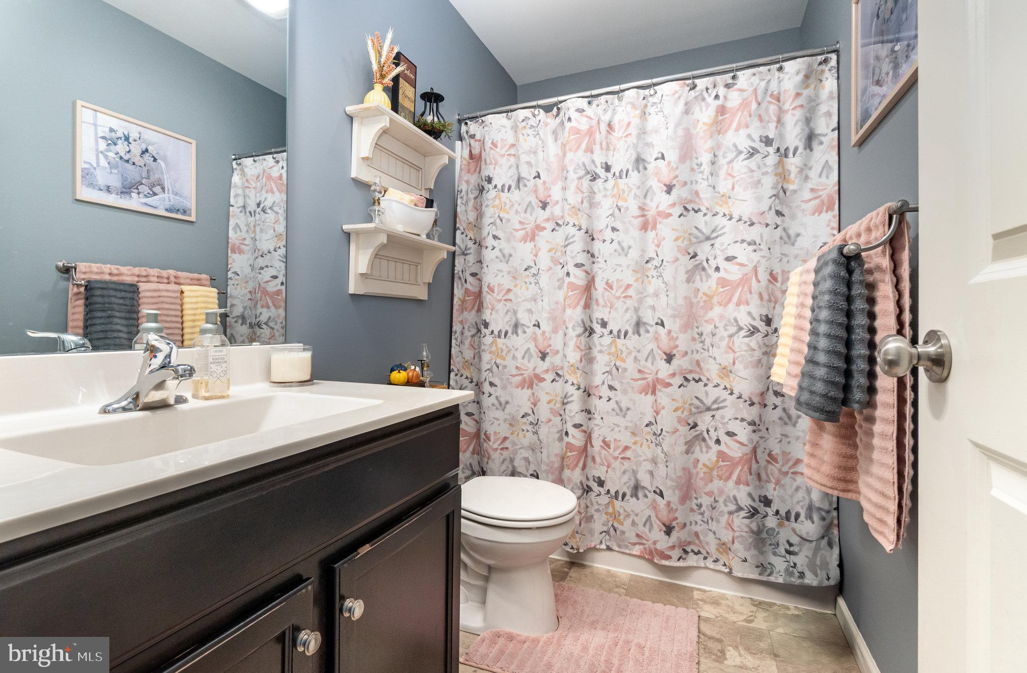 506 Granite Run Carlisle, PA 17015 - Photo 11 of 37 a bathroom with a sink a toilet and shower curtain