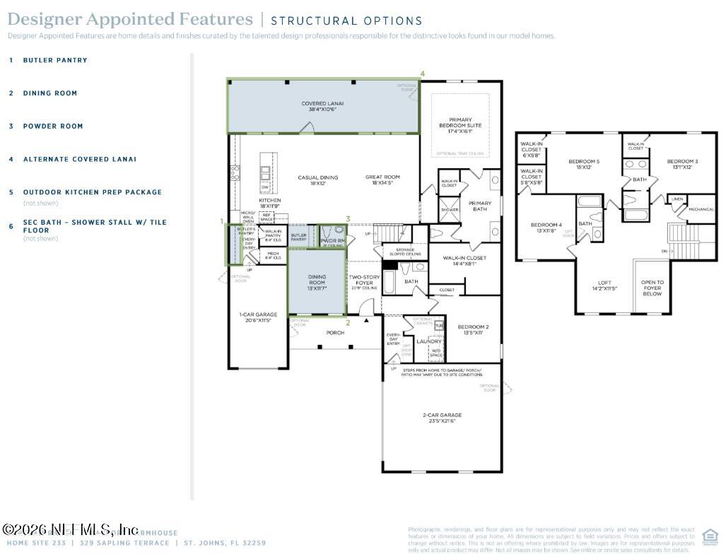 329 Sapling Terrace St. Johns, FL 32259 - Photo 19 of 19 Mayport Farmhouse Floorplan w added stru