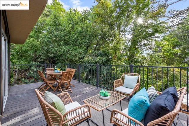 a outdoor view with a sitting space