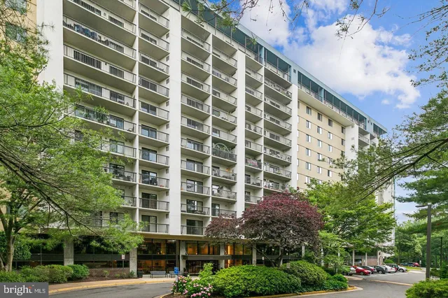 a view of a building with a street