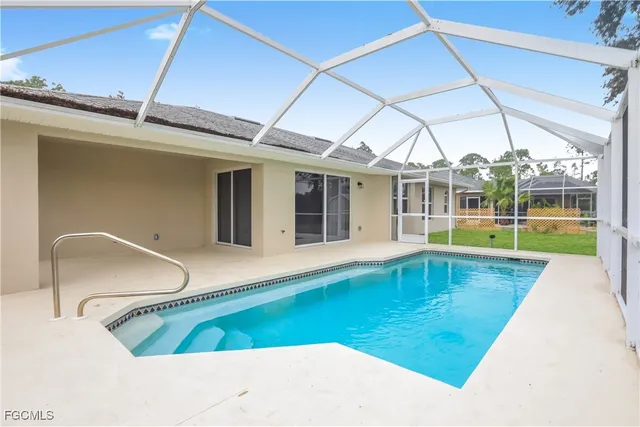a view of indoor pool and porch
