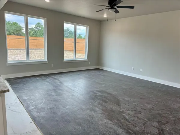 an empty room with a window