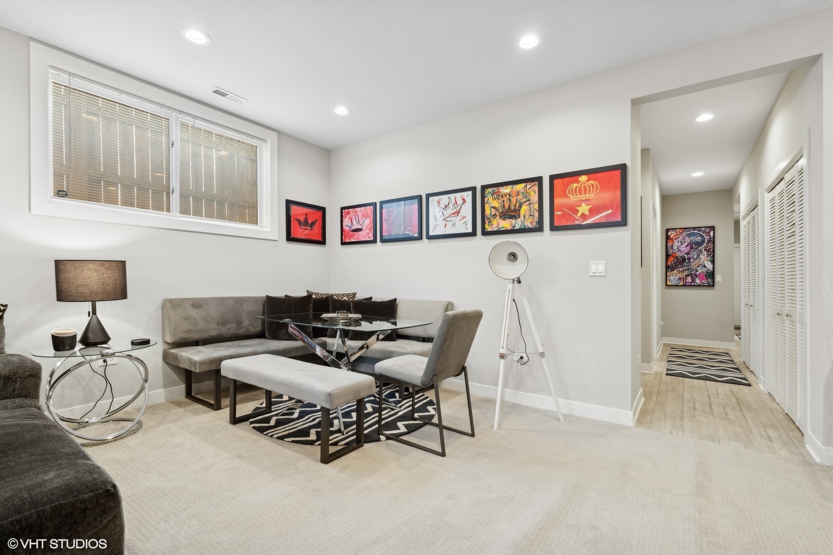 1449 East 65th Place, Unit 1 Chicago, IL 60637 - Photo 15 of 18 a theatre with furniture and gym equipment