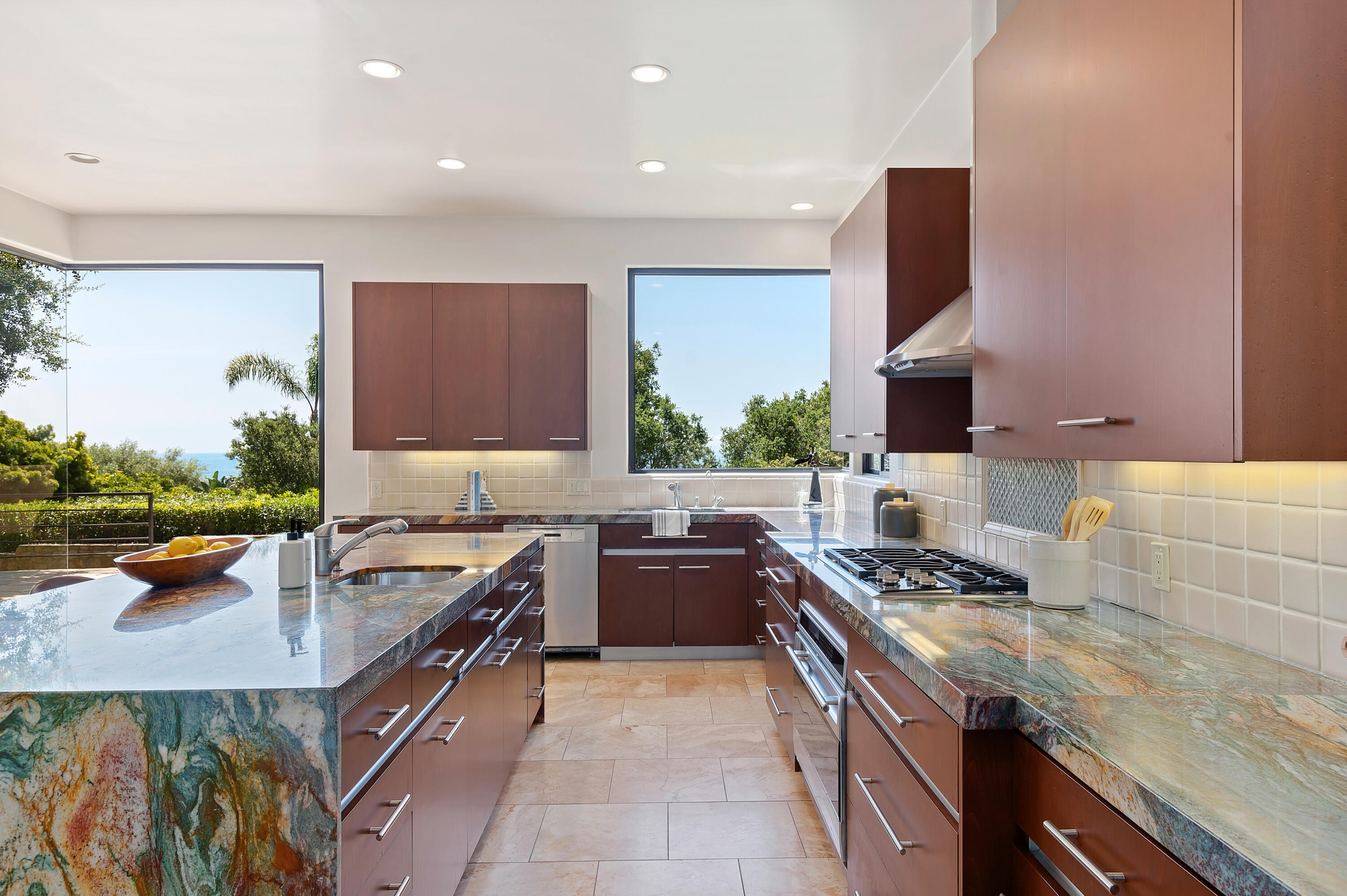 1181 Glenview Road Santa Barbara, CA 93108 - Photo 14 of 46 a kitchen with stainless steel appliances granite countertop a stove and a sink