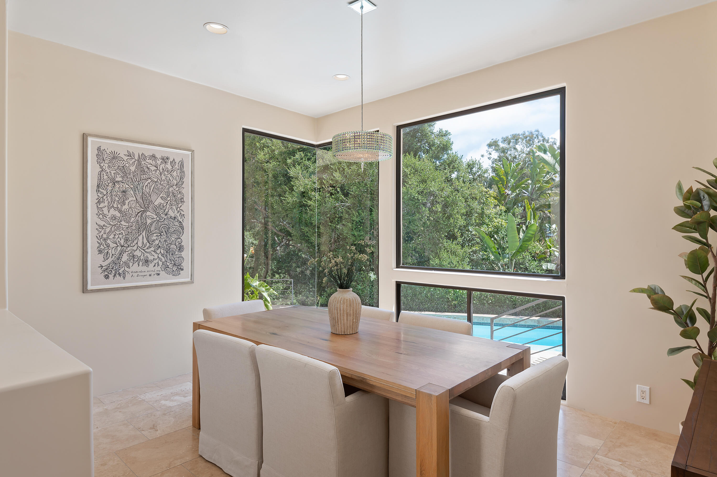 1181 Glenview Road Santa Barbara, CA 93108 - Photo 8 of 46 a view of a dining room with furniture window and outside view