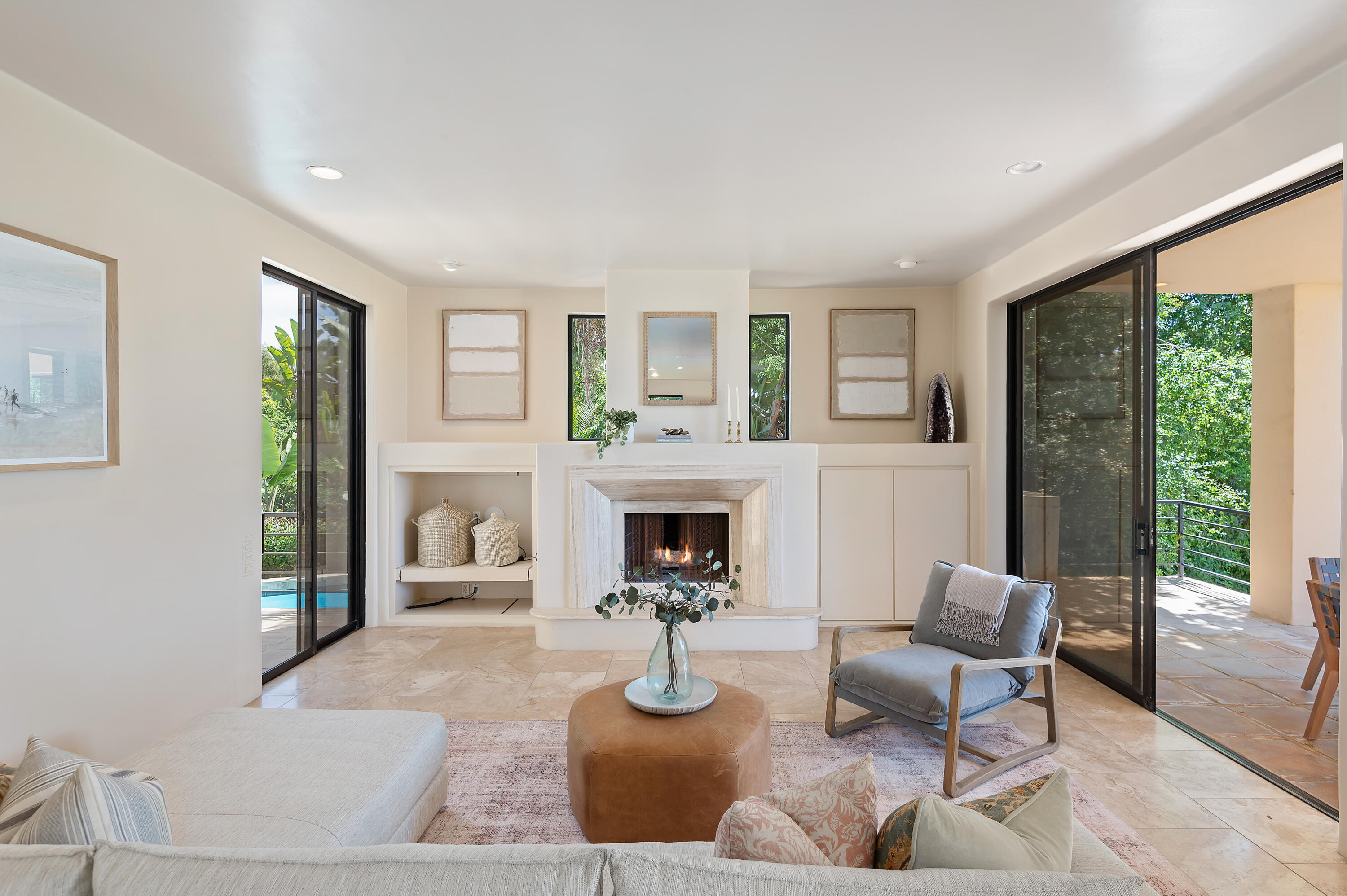 1181 Glenview Road Santa Barbara, CA 93108 - Photo 10 of 46 a living room with furniture and a fireplace