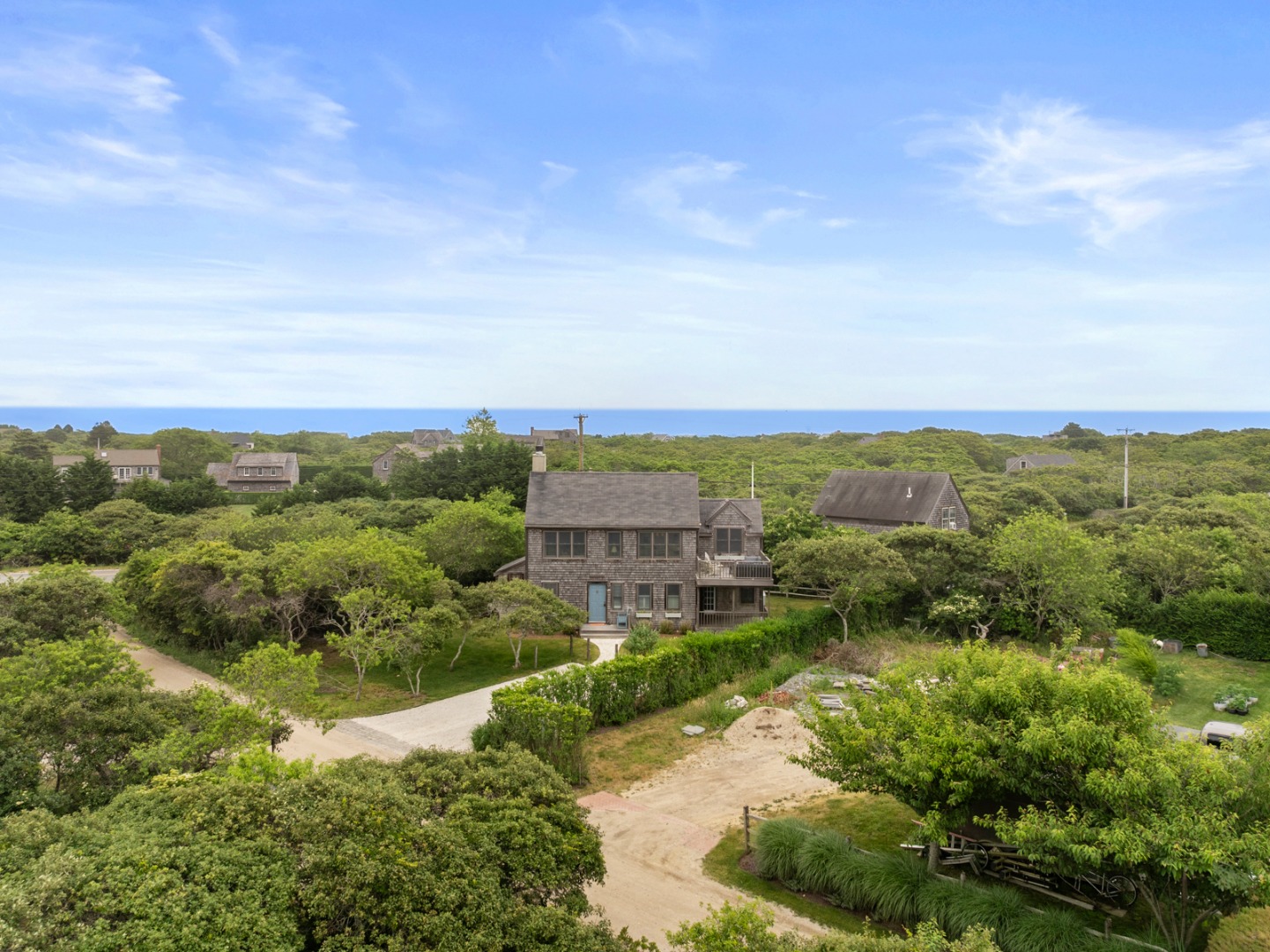 4 Berkley Street Nantucket, MA 02554 - Photo 9 of 47 an aerial view of a city with lots of residential buildings