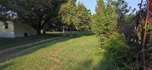a view of backyard with green space