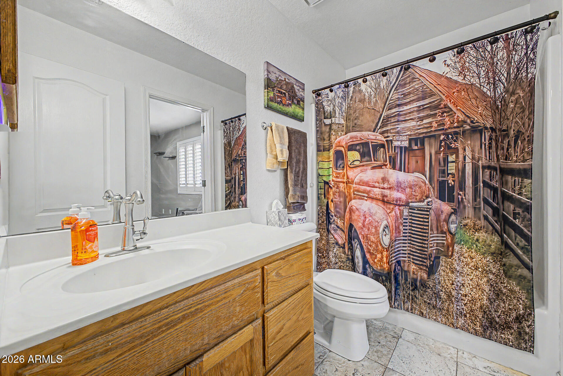 660 South Stardust Lane Apache Junction, AZ 85120 - Photo 11 of 15 a bathroom with a sink a toilet and shower