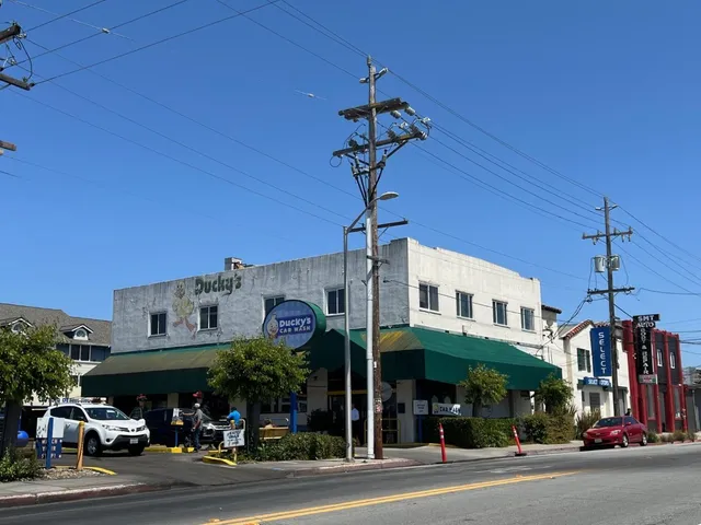 a view of a building with street