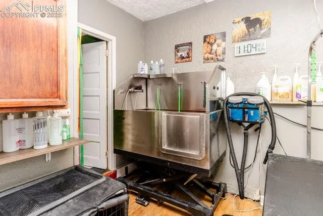 a view of a house with backyard and porch